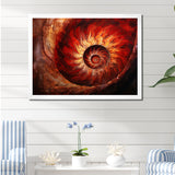 Scarlet Swirl Shellfish - Nautilus Home Decor Art