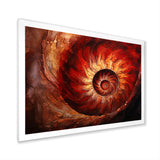 Scarlet Swirl Shellfish - Nautilus Home Decor Art