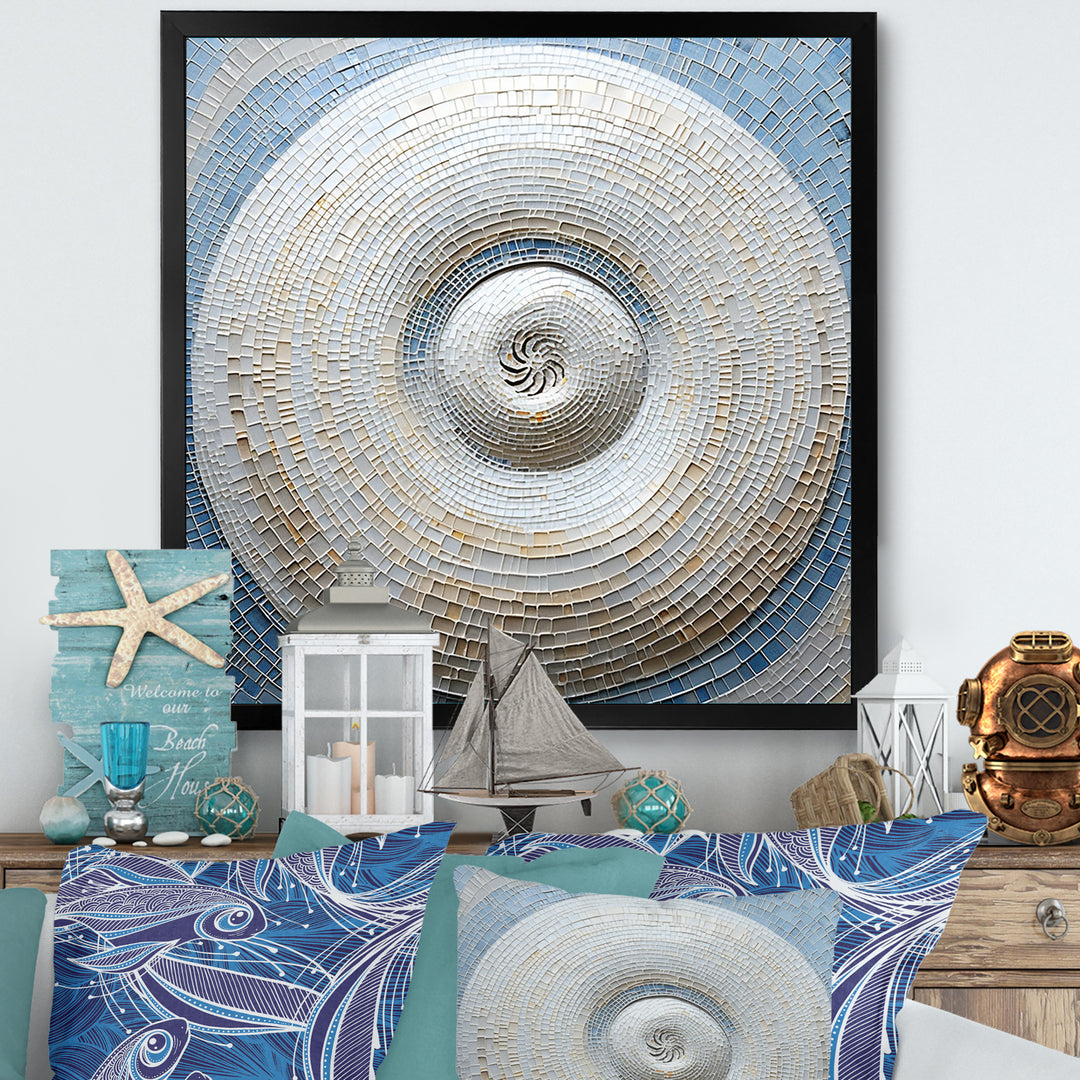 Silver Swirl Shell Fish - Nautilus Bedroom Wall Art