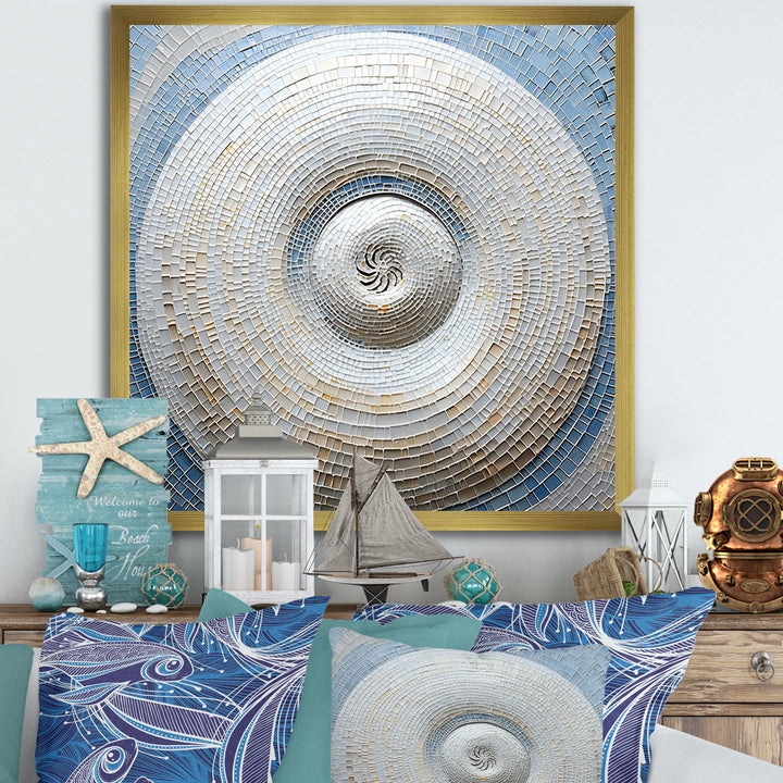Silver Swirl Shell Fish - Nautilus Bedroom Wall Art