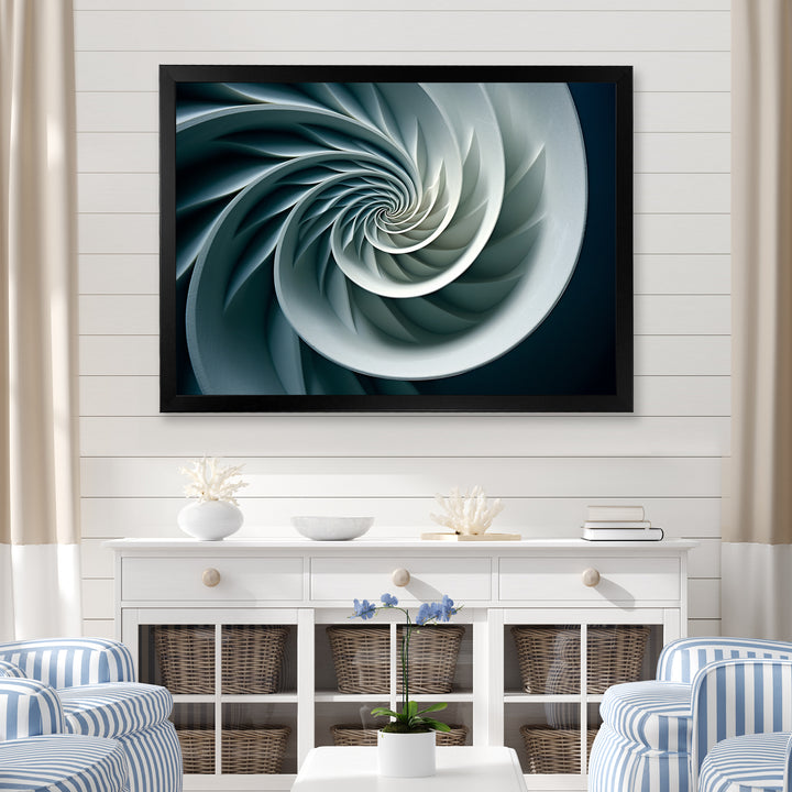 Turquoise Twirl Shell Fish Spiral - Nautilus Canvas Wall Art