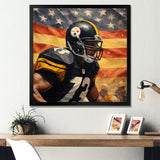 Patriot USA Football Player I - NFL Canvas Wall Art