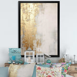 Minimal Gold And Beige Abstract River III - Landscapes Canvas Wall Art