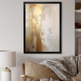 Minimal Gold And Beige Abstract River IV - Landscapes Canvas Wall Art