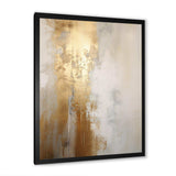 Minimal Gold And Beige Abstract River IV - Landscapes Canvas Wall Art