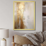 Minimal Gold And Beige Abstract River IV - Landscapes Canvas Wall Art