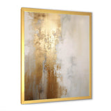 Minimal Gold And Beige Abstract River IV - Landscapes Canvas Wall Art