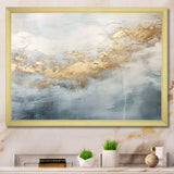 Beige Blue Gold Ocean Storm V - Abstract Canvas Wall Art