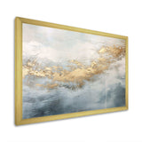 Beige Blue Gold Ocean Storm V - Abstract Canvas Wall Art