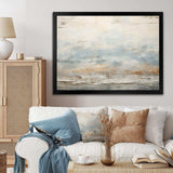 Beige Blue Ocean Storm - Abstract Canvas Wall Art