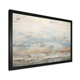 Beige Blue Ocean Storm - Abstract Canvas Wall Art