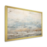 Beige Blue Ocean Storm - Abstract Canvas Wall Art