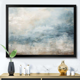 Beige Blue Ocean Storm I - Abstract Canvas Wall Art