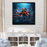 Cosmic Art Style Octopus - Coral Octopus Wall Art
