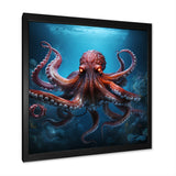 Cosmic Art Style Octopus - Coral Octopus Wall Art