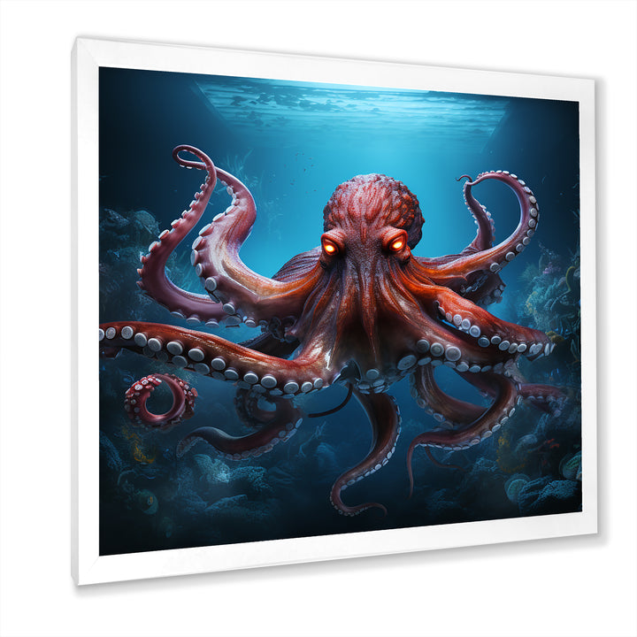 Cosmic Art Style Octopus - Coral Octopus Wall Art