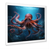 Cosmic Art Style Octopus - Coral Octopus Wall Art