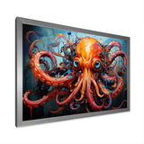 Octopus Expressionist Abyss - Octopus Framed Canvas Art