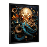 Octopus Golden Underwater - Octopus Home Decor Art