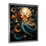 Octopus Golden Underwater - Octopus Home Decor Art
