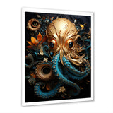 Octopus Golden Underwater - Octopus Home Decor Art