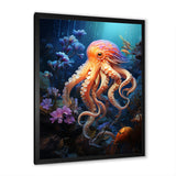 Popart Octopus Impression - Octopus Living Room Wall Art