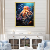 Popart Octopus Impression - Octopus Living Room Wall Art