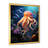 Popart Octopus Impression - Octopus Living Room Wall Art