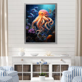 Popart Octopus Impression - Octopus Living Room Wall Art