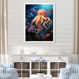 Popart Octopus Impression - Octopus Living Room Wall Art