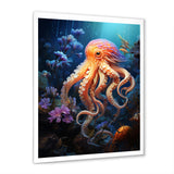 Popart Octopus Impression - Octopus Living Room Wall Art