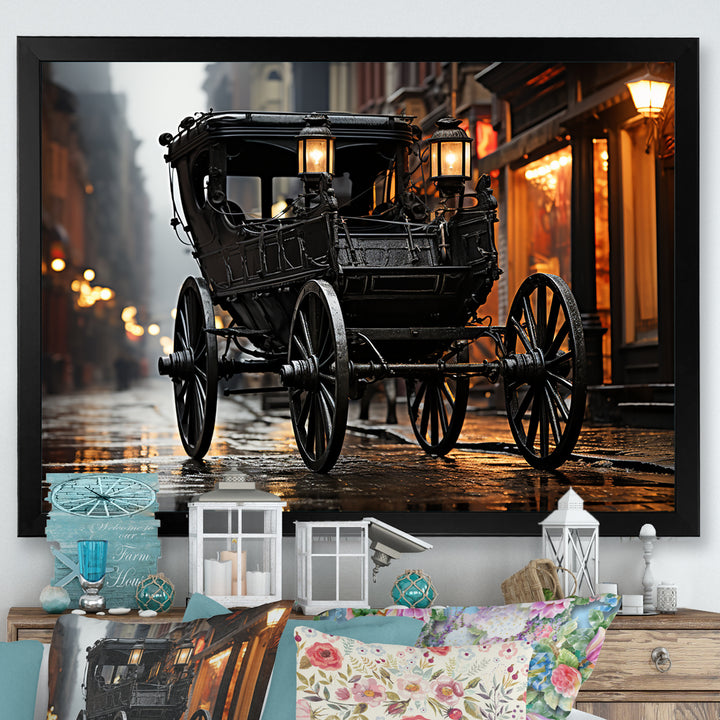 A Romantic Gothic Old Cart - Old American Cart Canvas Wall Art