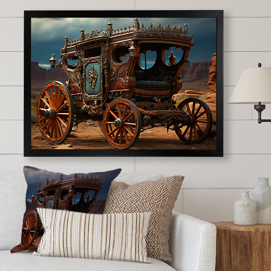 Fantasy Western Wagon In Usa - Old American Cart Canvas Wall Art