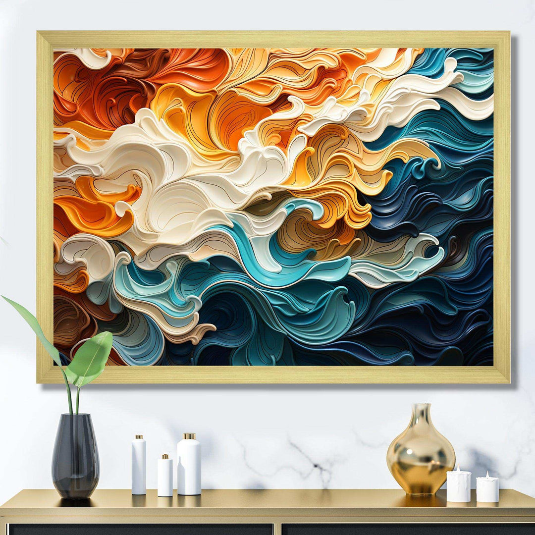 Multicolor Op Art Dynamic Flow I - Abstract Canvas Wall Art