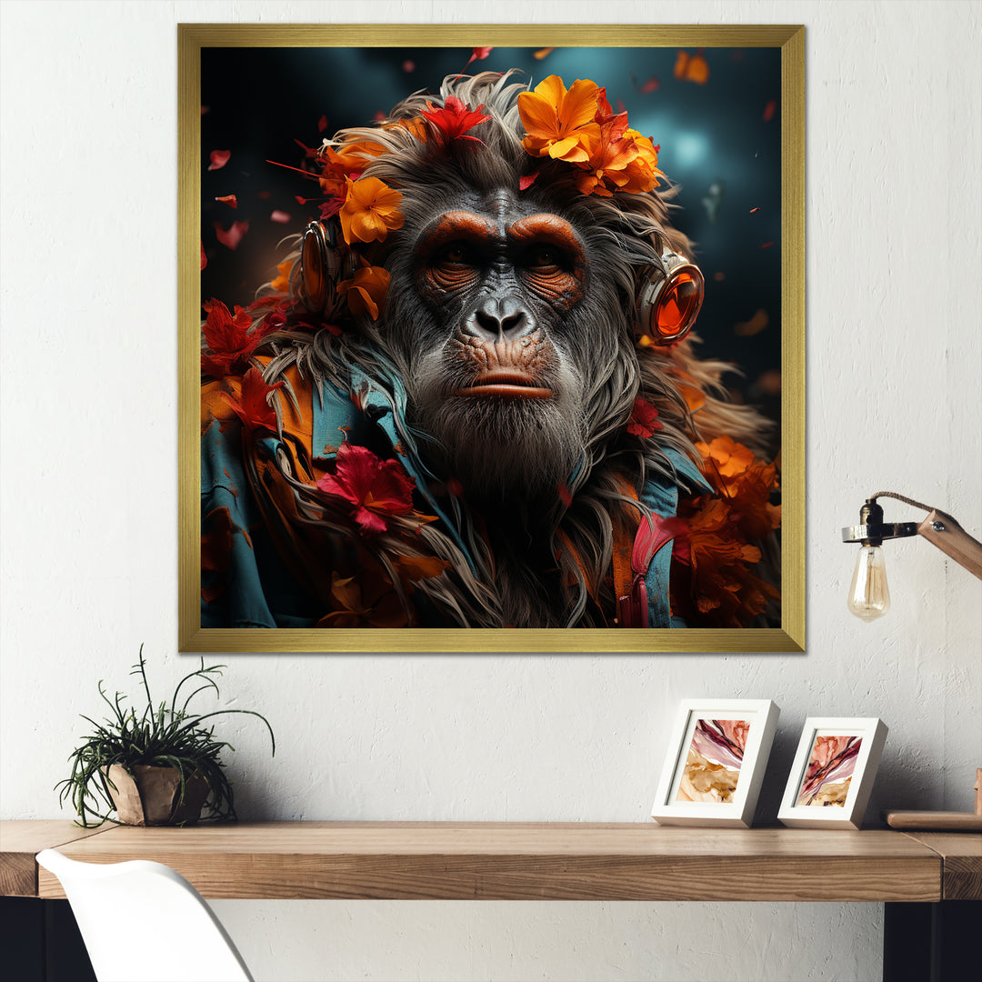 Fashion Orangutan Portrait - Orangutan Wall Decor