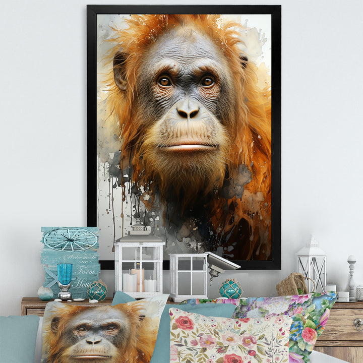 Brown Orangutan In Rainforest - Orangutan Wall Art Prints