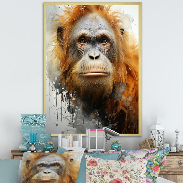 Brown Orangutan In Rainforest - Orangutan Wall Art Prints