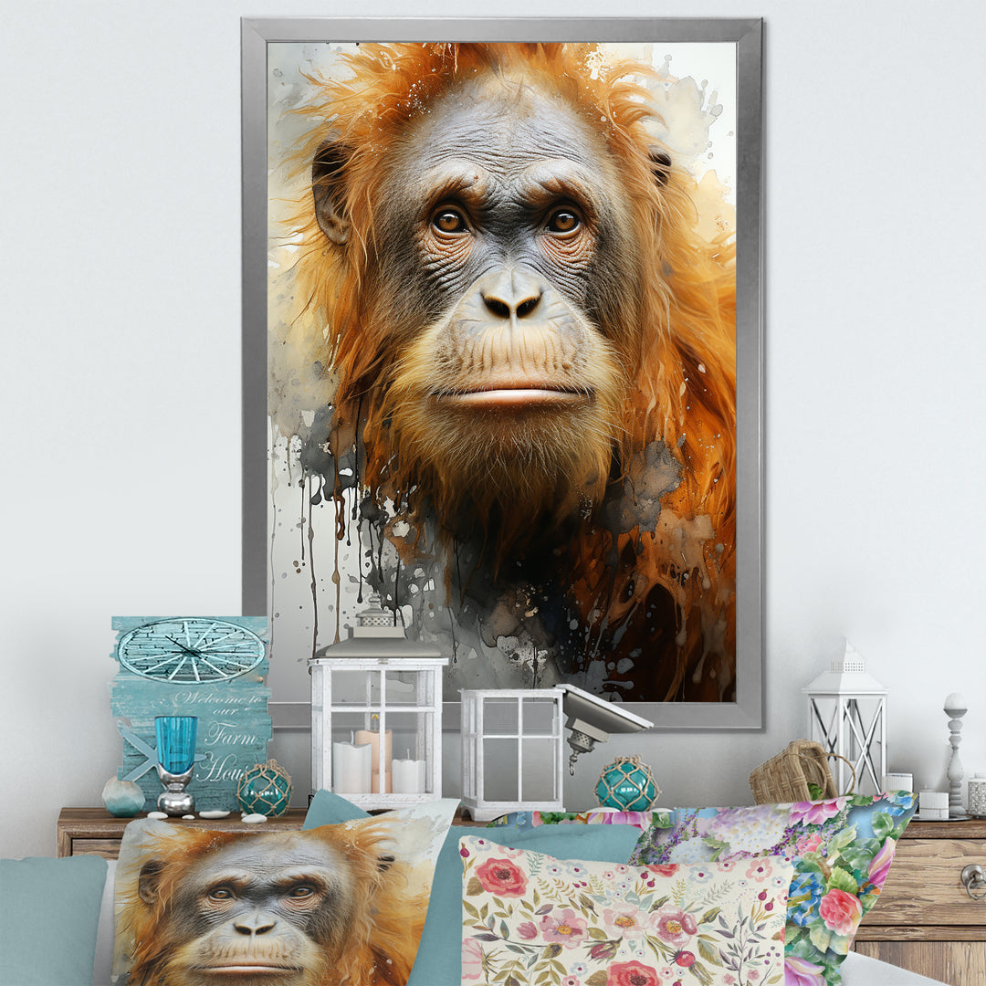 Brown Orangutan In Rainforest - Orangutan Wall Art Prints