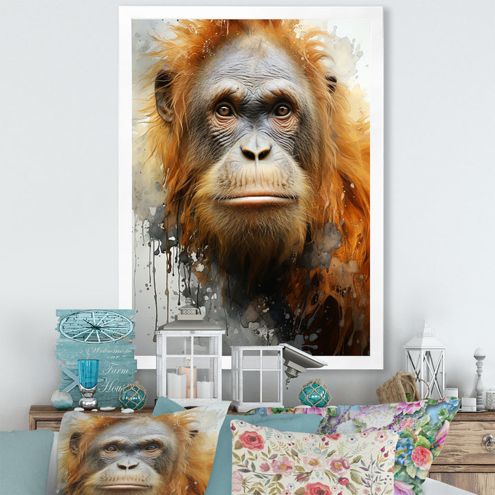 Brown Orangutan In Rainforest - Orangutan Wall Art Prints
