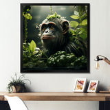 Photo Of Orangutan In Rainforest - Orangutan Framed Canvas Art