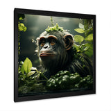 Photo Of Orangutan In Rainforest - Orangutan Framed Canvas Art