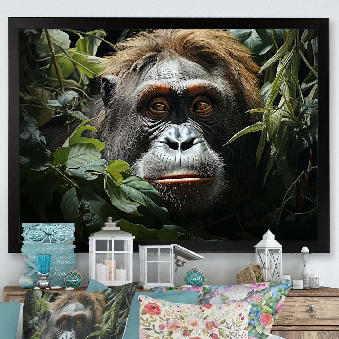 Orangutans Amidst Lush Jungle Greens Evoke - Orangutan Wall Art Prints
