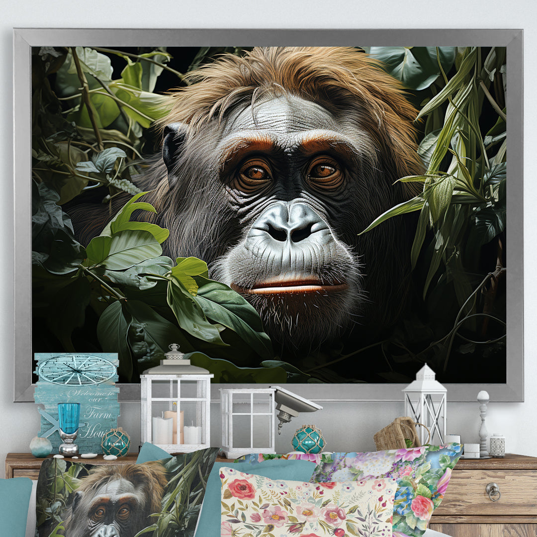 Orangutans Amidst Lush Jungle Greens Evoke - Orangutan Wall Art Prints