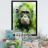 Verdant Greens Depict Orangutans= - Green Orangutan Wall Art