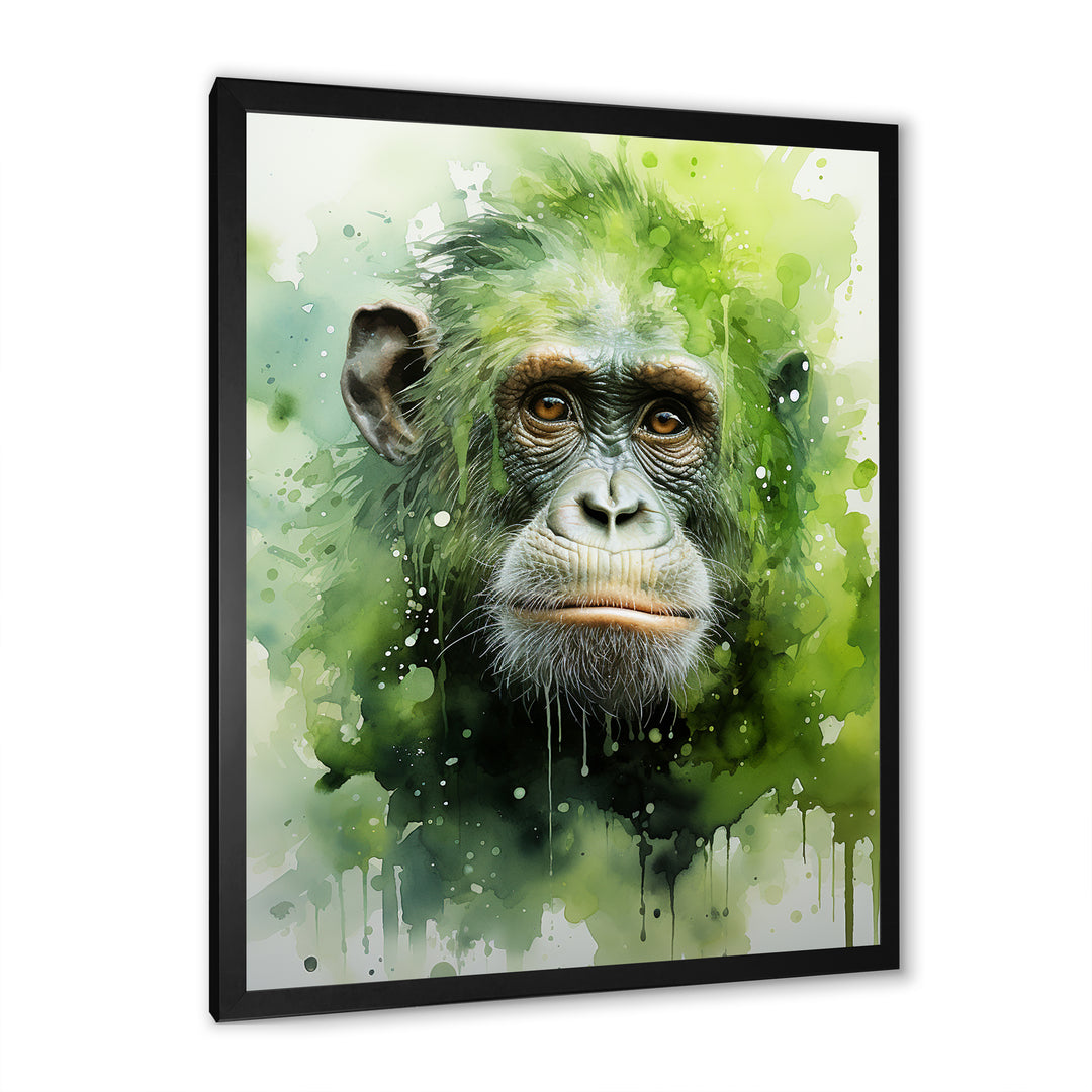 Verdant Greens Depict Orangutans= - Green Orangutan Wall Art