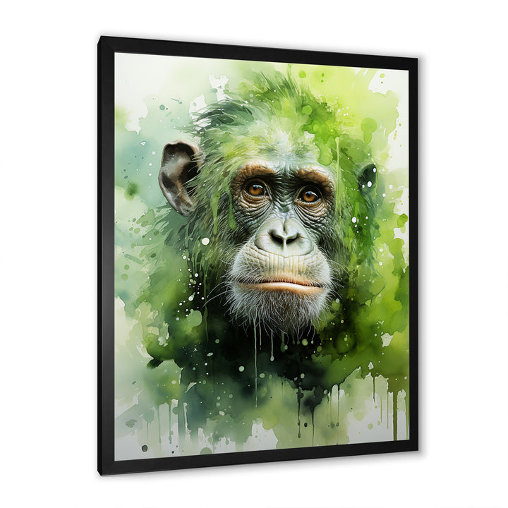 Verdant Greens Depict Orangutans= - Green Orangutan Wall Art