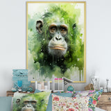 Verdant Greens Depict Orangutans= - Green Orangutan Wall Art