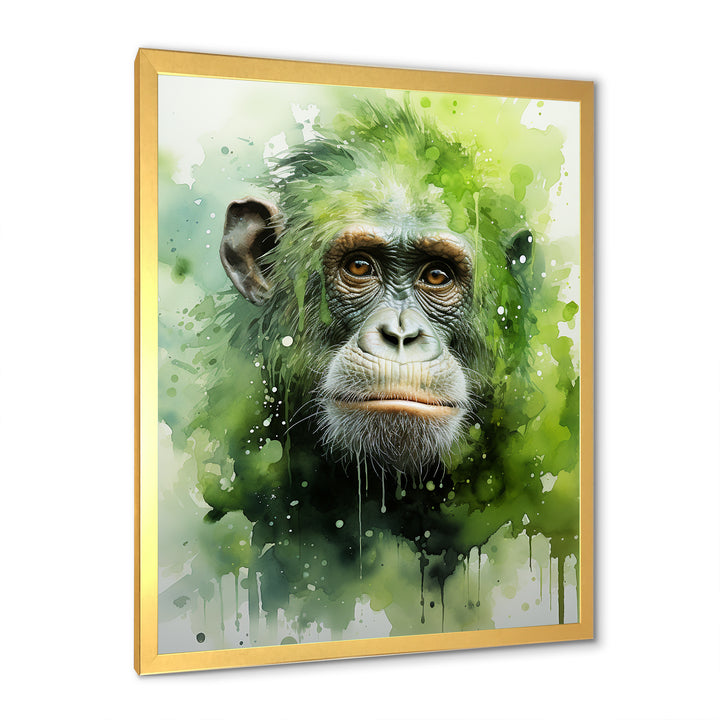 Verdant Greens Depict Orangutans= - Green Orangutan Wall Art