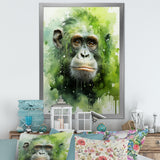 Verdant Greens Depict Orangutans= - Green Orangutan Wall Art