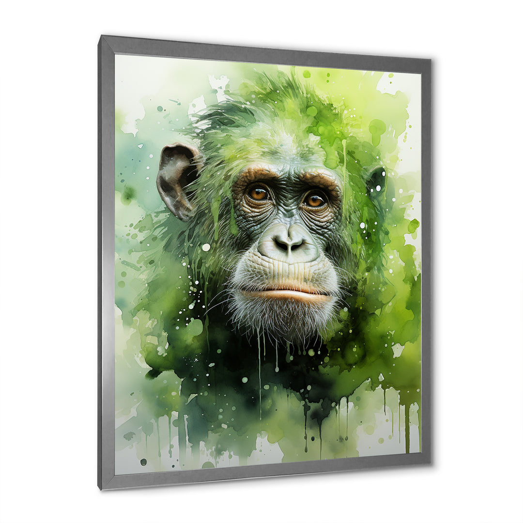 Verdant Greens Depict Orangutans= - Green Orangutan Wall Art